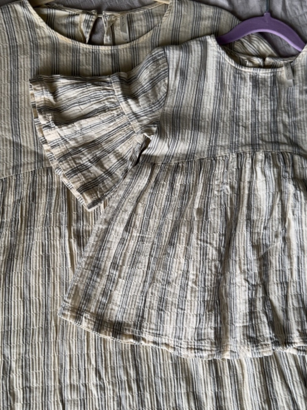 Rylee + Cru Cream Striped mommy and me dresses set